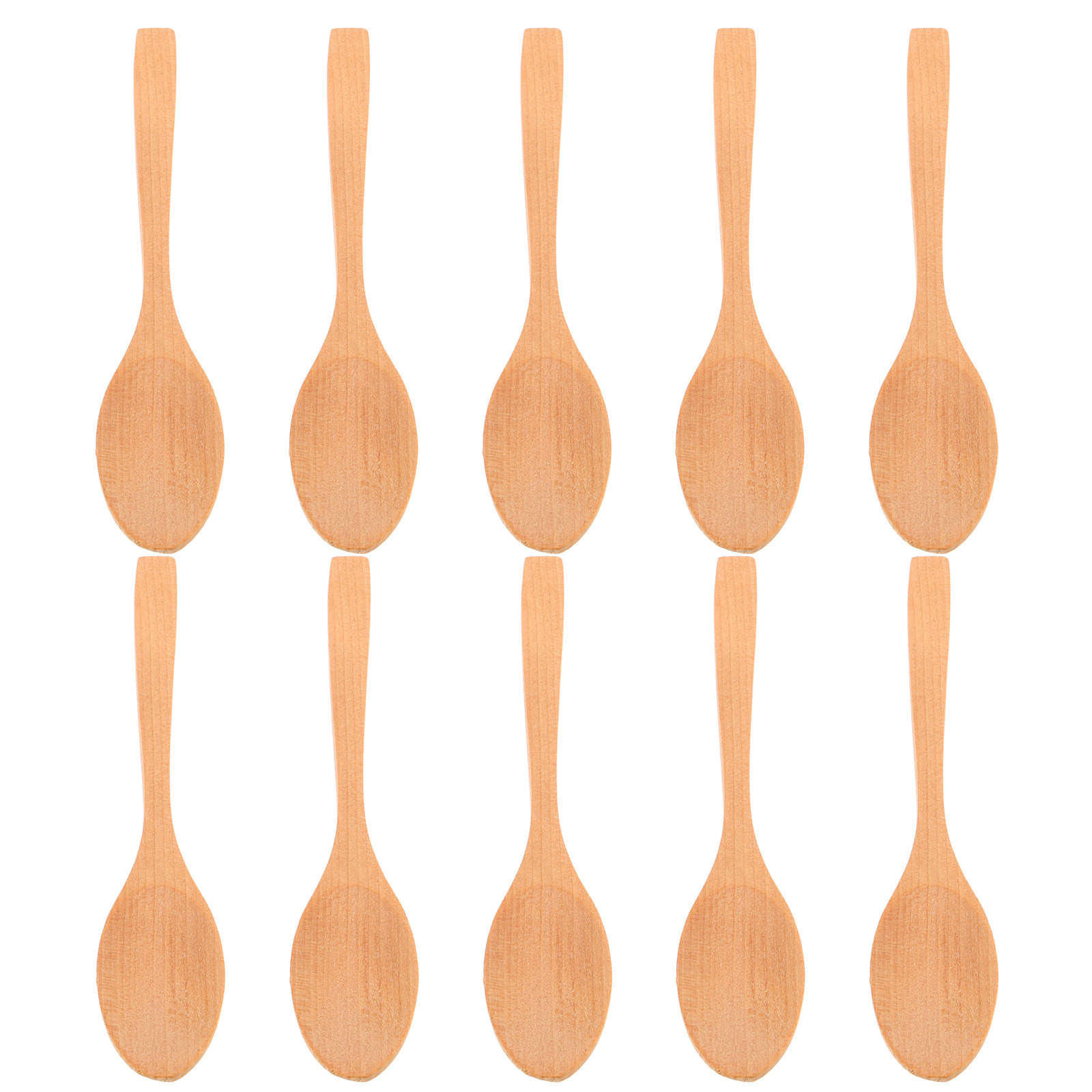 10Pcs Ice Cream Spoon Wooden M - Sugar Scrub Coffee ulasan dan harga