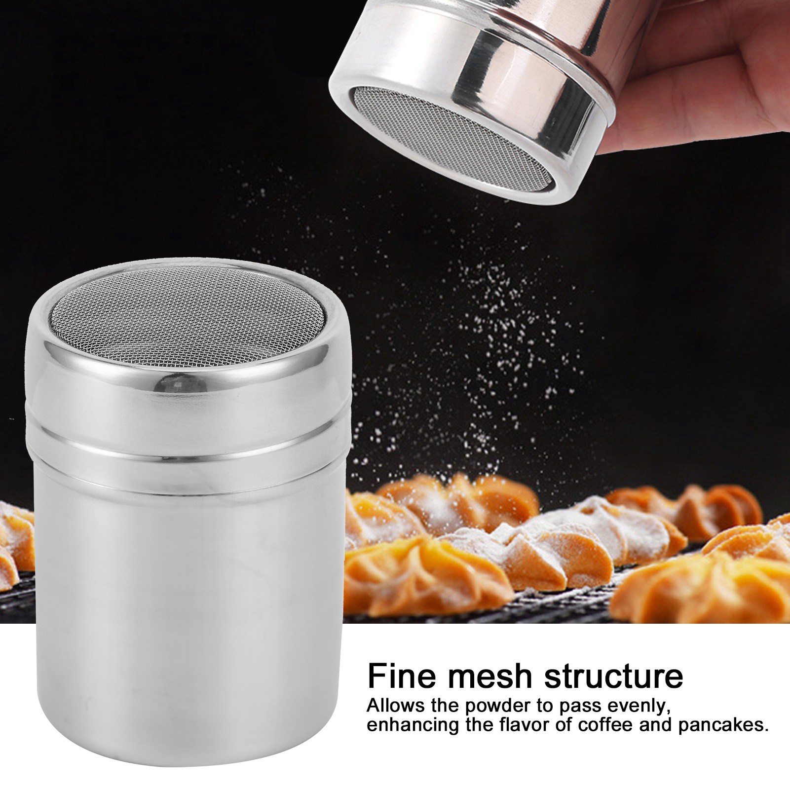 Fine Mesh Powder Shaker Stainl - Sugar Scrub Coffee ulasan dan harga